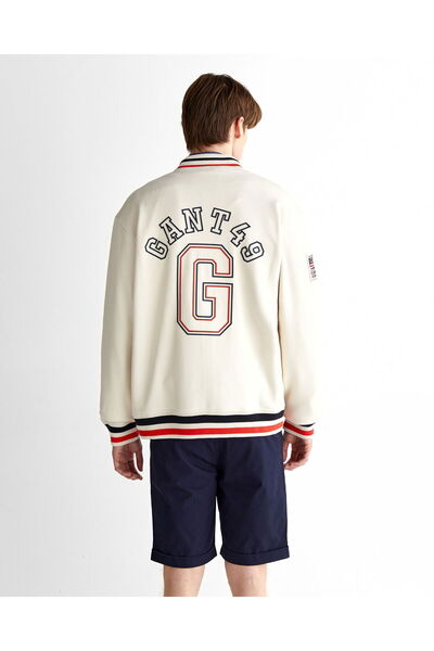 Gant Men's Cream Regular Fit Judge Collar Logo Jacket