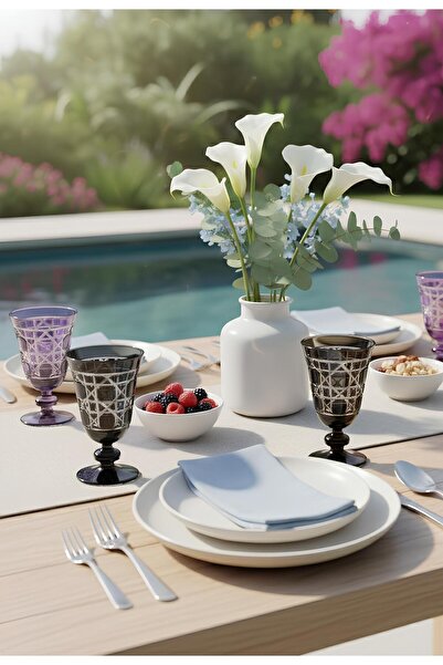 AKDEN STORE Cutting Decor Handcrafted Stella Glass, Goblet