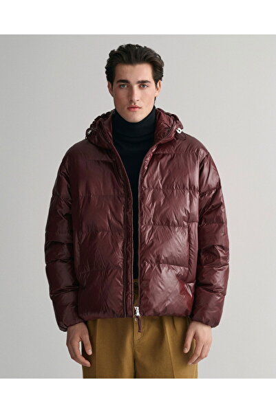 Gant Men's Burgundy Hooded Goose down Coat