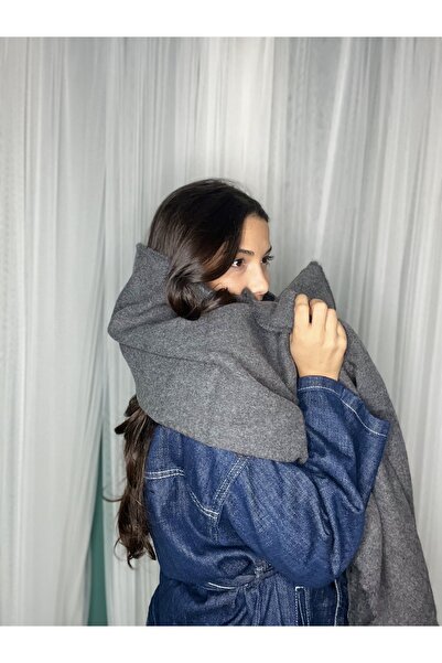 laviyonsa Eșarfă și șal din lână groasă de iarnă, model cu ciucuri