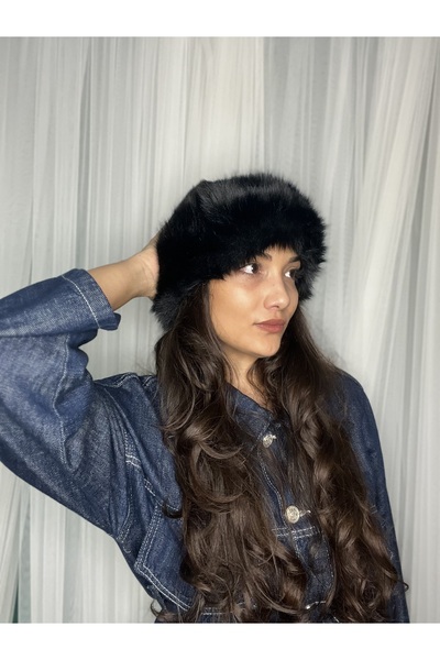 laviyonsa Plush Bucket Hat with Fur Trim