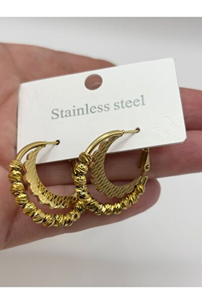 aurora dükkan Çelik Halka Dorikalı Küpe