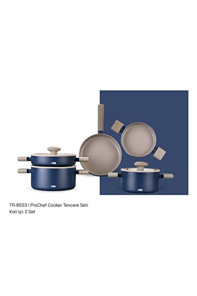 AROW Pro Chef Kristal Kaplama 8 Parça Tencere Seti