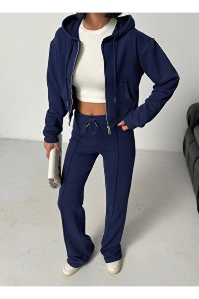 CELITA 3-нитковий капюшон з флісу та широкі штани з лампасами Жіночий комплект