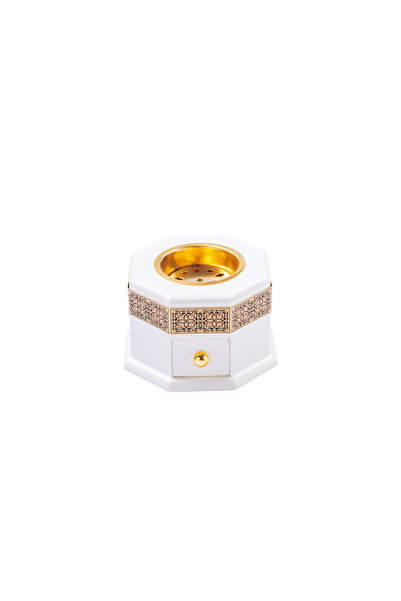 Banafa for Oud مبخرة إسلامية سداسية بيضاء