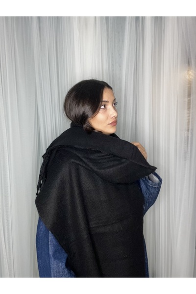 laviyonsa Eșarfă și șal din lână groasă de iarnă, model cu ciucuri