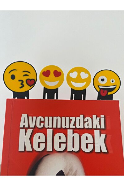 TODEKORA Set de 4 semne de carte cu emoji, cadou colorat, accesoriu pentru ca...
