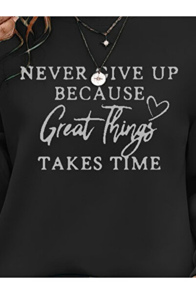 Gökyüzü Moda    Women's Long Sleeve Round Neck Two Thread Hooded Blouse