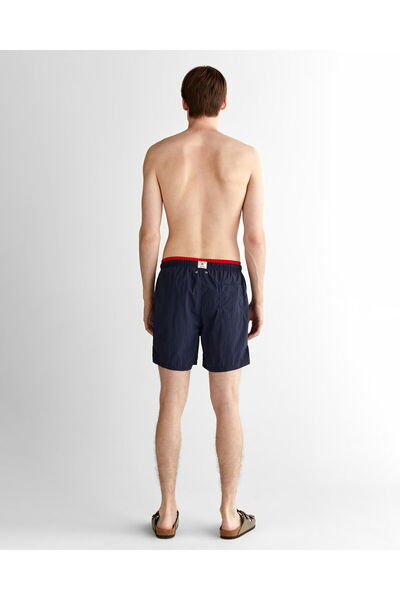 Gant Men's Navy Blue Regular Fit Logo Swimwear Shorts