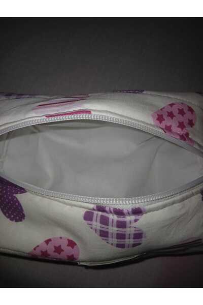 dora ev tekstıl Makeup Bag Purple & Pink with Heart { Pinterest}