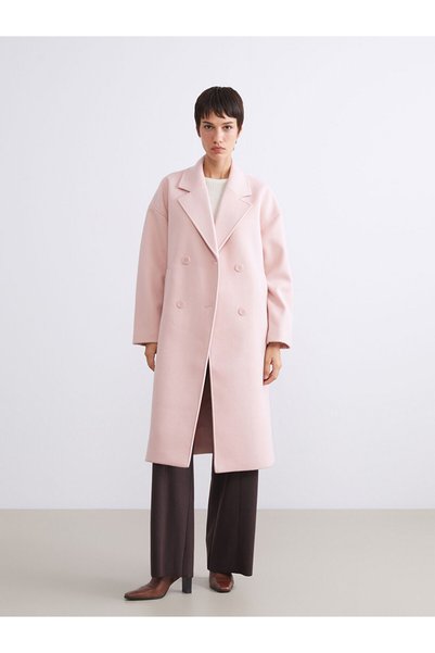 LC Waikiki Double Breasted Collar Women's Stamp Coat