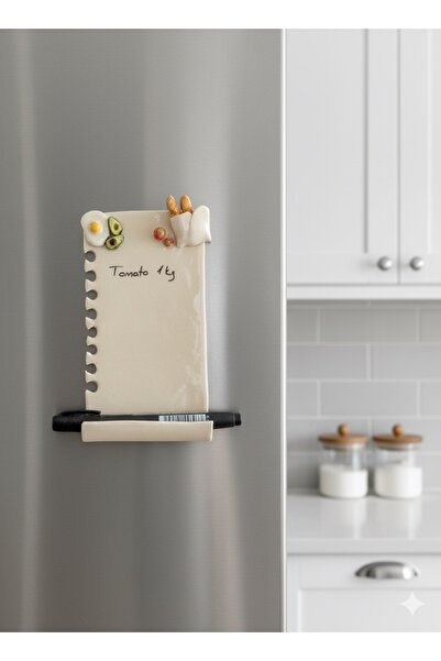 Blos Ceramic Buzdolabı Magnetli Notluk - El Yapımı Seramik Alışveriş Listesi