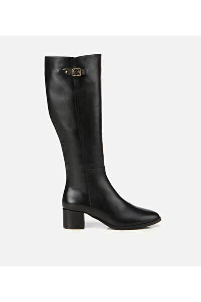 Hotiç Kadın Deri Siyah Tokalı Topuklu Çizme