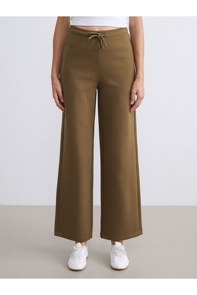 LC Waikiki Khaki Women's Sweatpants with Elastic Waist