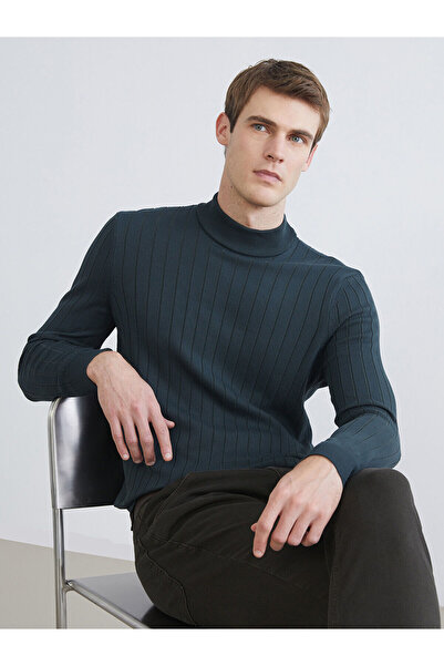 LC Waikiki Ανδρικό πλεκτό πουλόβερ με μισό ζιβάγκο Vizyon New Season