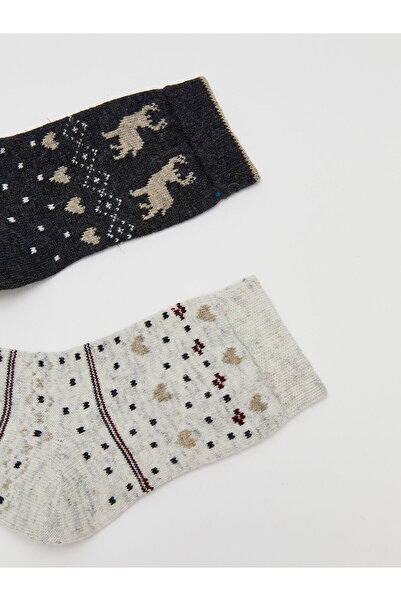 LC Waikiki Patterned Wool Women's Socks 2-Piece (W5)