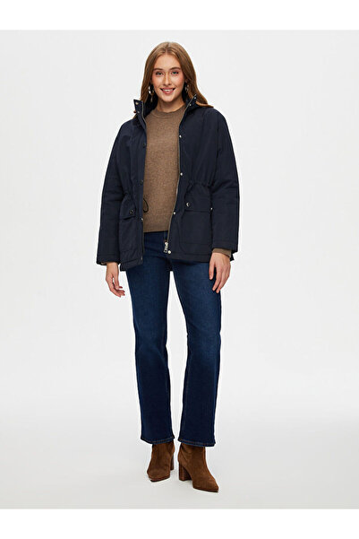 Faik Sönmez Quilted Detailed K Hooded Quilted Coat W26Kkb005