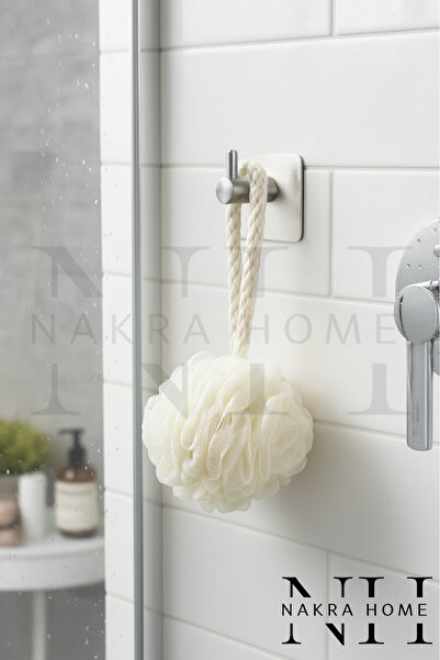 NAKRA HOME Paslanmaz Çelik Yapışkanlı 1 Adet Askılık | Delmeden Montaj Suya D...