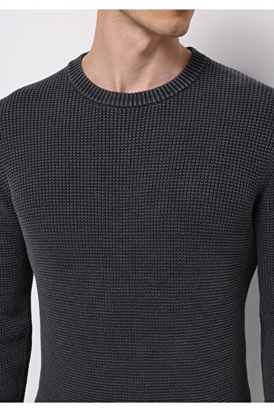 Colin's Regular Fit Yuvarlak Yaka Jakarlı Erkek Antrasit Kazak