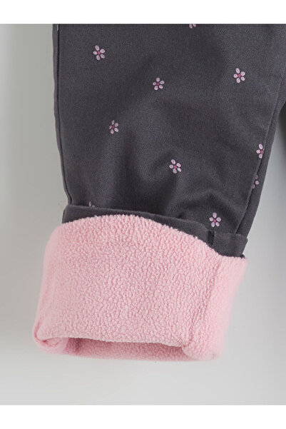 LC Waikiki LCW Kids Çiçekli Polar Astarlı Kız Çocuk Jean Pantolon