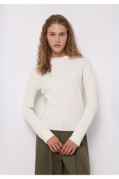 Colin's Регулярний крій, круглий виріз, прямий крій, жіночий білий светр