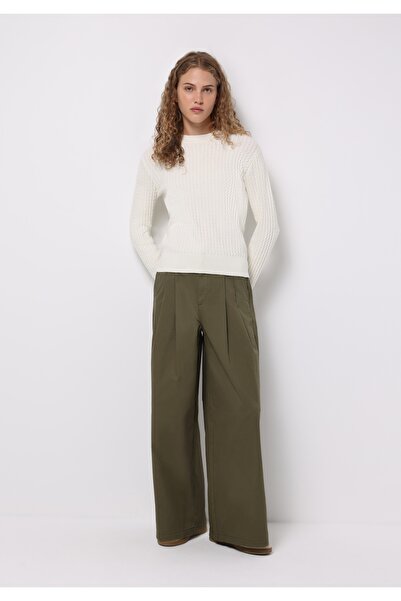 Colin's Regular Fit Yuvarlak Yaka Düz Kadın Beyaz Kazak