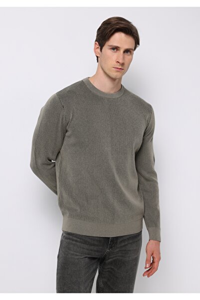 Colin's Regular Fit Yuvarlak Yaka Jakarlı Erkek Yeşil Kazak
