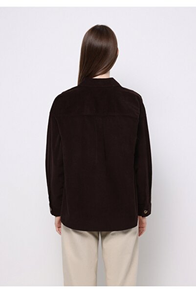 Colin's Regular Fit Shirt Neck Plain Women's Brown Long Sleeve Shirt