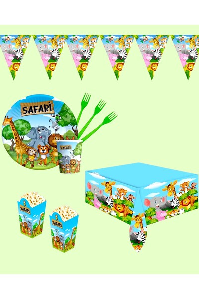 Evabrite Safari Themed Birthday Party Set for 24 People - Safari Concept Party Decoration