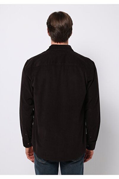 Colin's Regular Fit Shirt Neck Düz Erkek Kahverengi Uzun Kol Gömlek