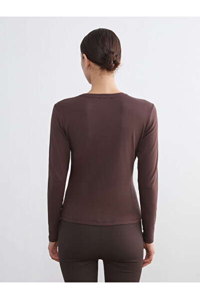 LC Waikiki Brown Crew Neck Women's Bodysuit