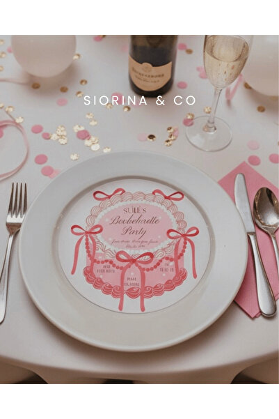 Siorina Co & Event Birthday Bachelorette Bride Card Davetiye Pasta Kurdele Ma...