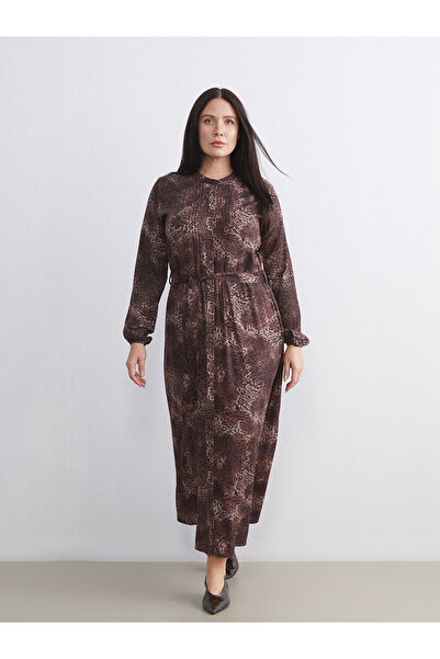 LC Waikiki Vizyon New Season Hakim Collar Patterned Shirt Dress