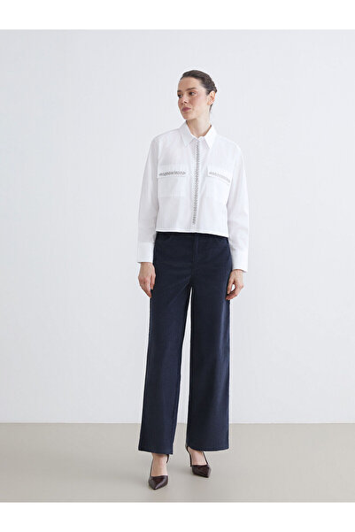 LC Waikiki Özmarka New Season Elastic Waist Velvet Women's Trousers