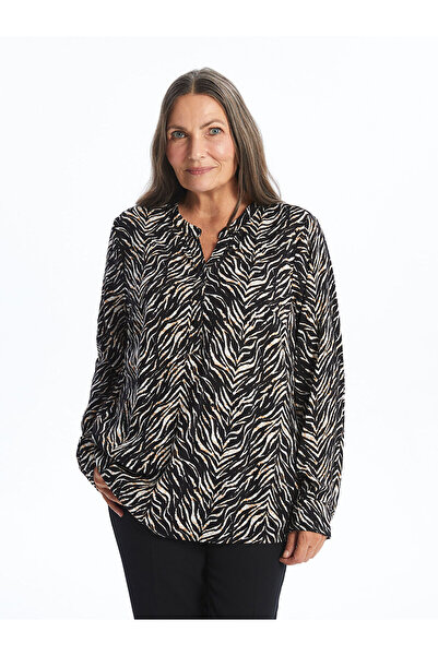 LC Waikiki Dámská halenka LCW s dlouhým rukávem s netěsným vzorem