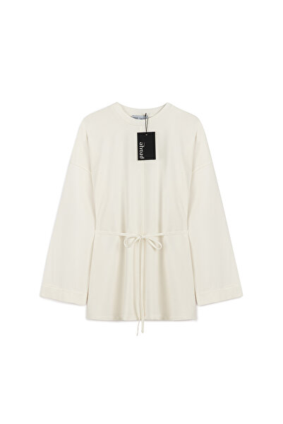 praye Πλαϊνό άνοιγμα Sweat Ecru