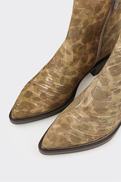 Elle Shoes Yeşil Deri Kadın Western Bot