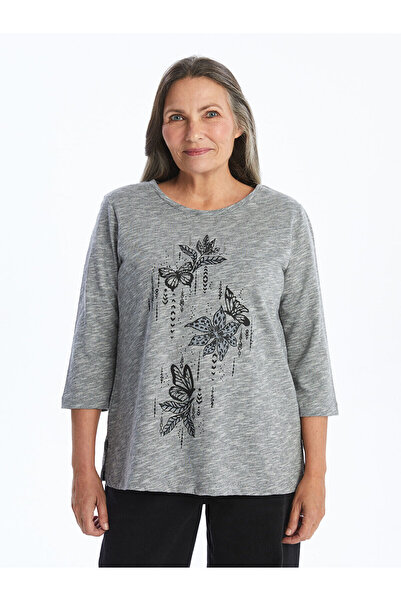 LC Waikiki Γυναικείο T-Shirt με στάμπα με λαιμόκοψη