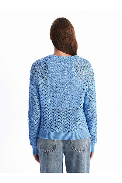 LC Waikiki Pulover de damă cu mânecă lungă, cu decolteu, tricotaj supradimensionat - W4hı68z8