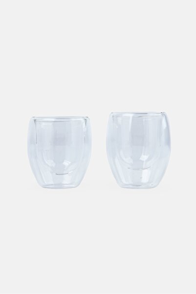 Bombay 2Pcs Double Wall Insulated Glass Espresso Shots 80ml, Transparent