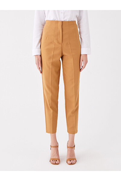 LC Waikiki Brown High Waist Carrot Cut Women's Trousers