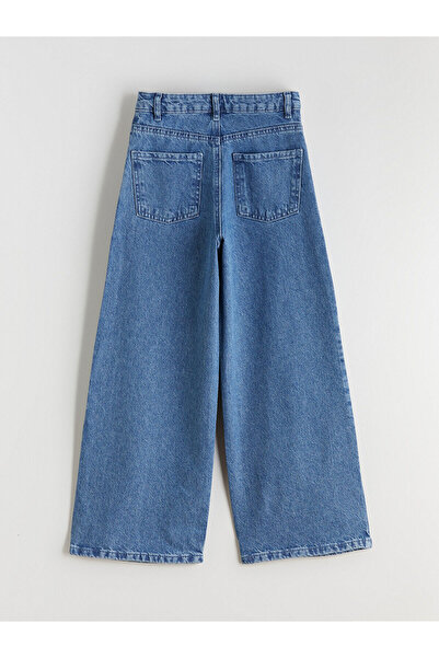 LC Waikiki LCW Kids Wideleg Taşlı Kız Çocuk Jean Pantolon