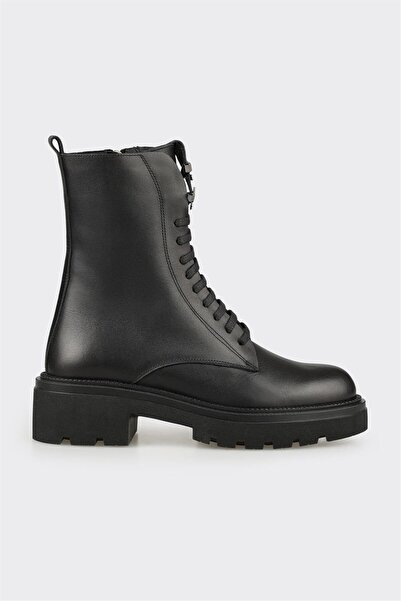 Elle Shoes Siyah Deri Kadın Günlük Bot