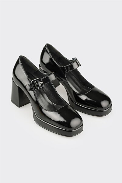 Elle Shoes Siyah Deri Kadın Ayakkabı