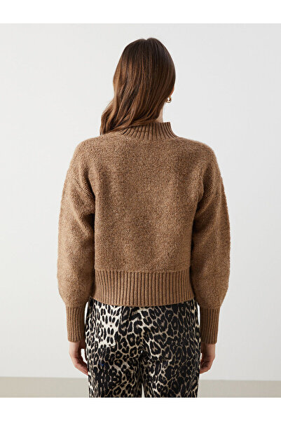 LC Waikiki Brown Half Turtleneck Women's Knitwear Sweater