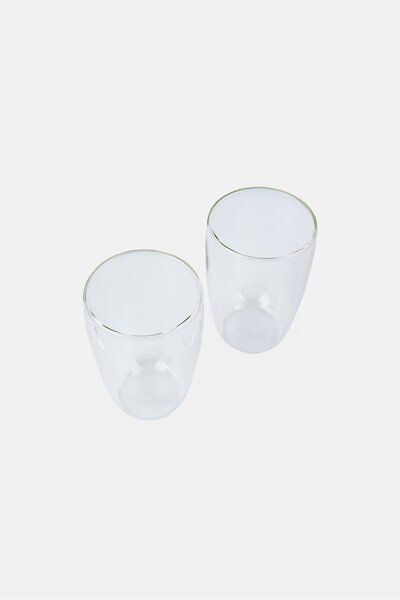 Bombay 2 Pieces Double-Walled Insulated Tumblers 450 ml, Transparent