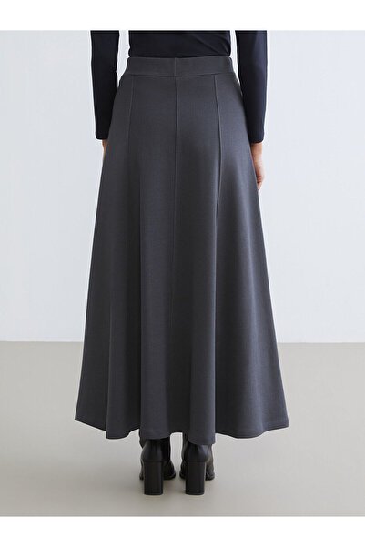 LC Waikiki Anthracite Elastic Waist Flared Skirt