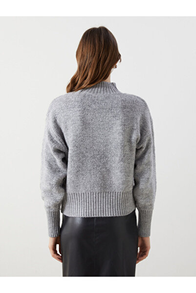 LC Waikiki Gray Half Turtleneck Women's Knitwear Sweater