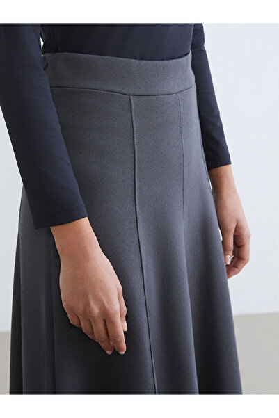 LC Waikiki Anthracite Elastic Waist Flared Skirt