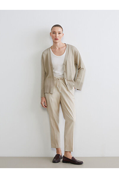 LC Waikiki Vizyon New Season Elastic Waist Carrot Cut Women's Pleated Trousers